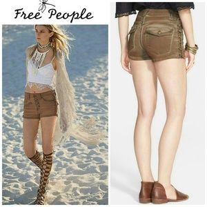Free People Long Ranger Coated Shorts Carson